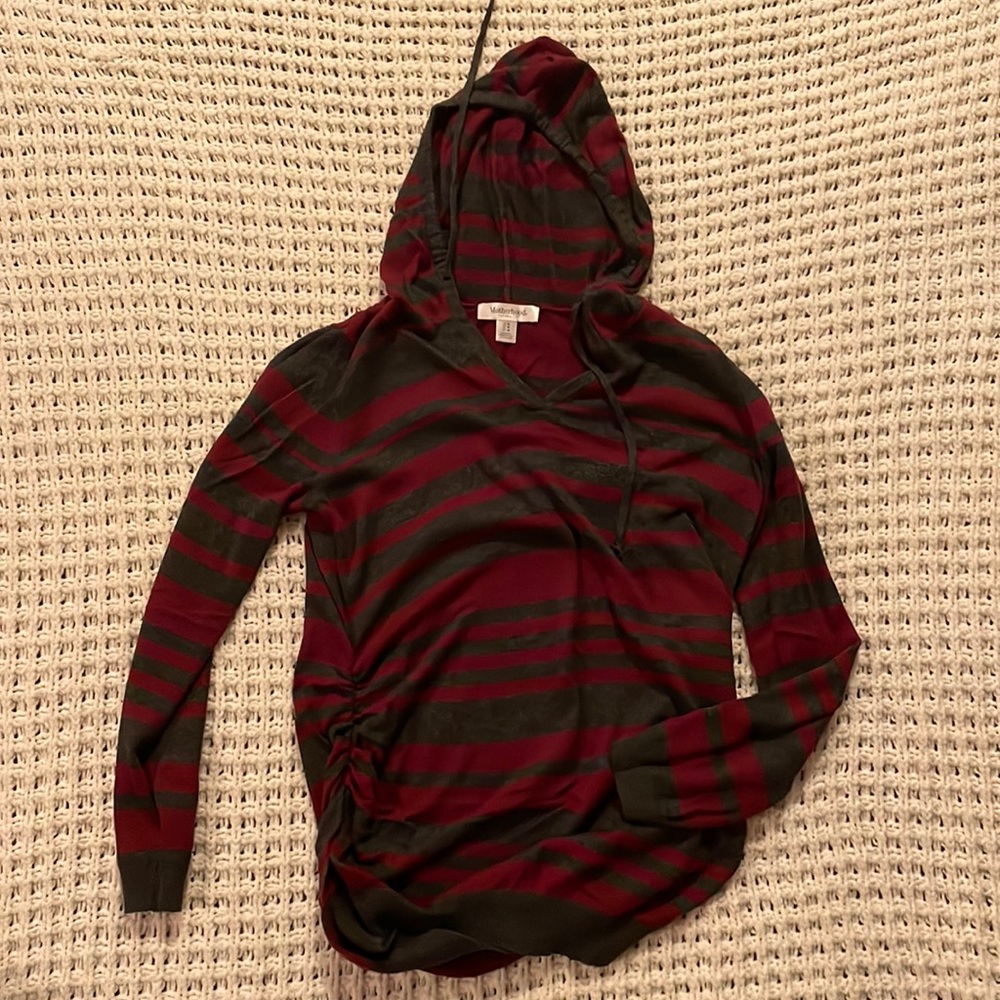 Striped Hooded Sweater, Maternity